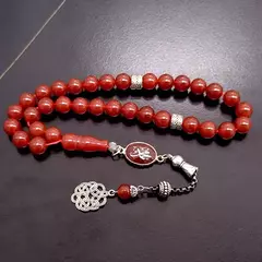 Masbaha.Tasbih.Piedra ágata roja Natural. Rezo. Islámico.✈️ Envío internacional .Entrega estimada entre 15 y 30 días hábiles. - Habibis Remeras