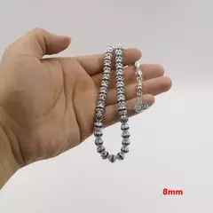 Imagen de Masbaha.Tasbih. Metal plateado con incrustaciones de cristal azul. Rezo. Islam. ✈️ Envío internacional. Entrega estimada entre 15 y 30 días hábi