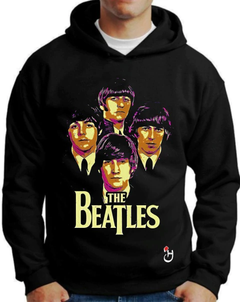 Buzo canguro de frisa Premium. Hoodie. The Beatles. Mod B059. - comprar online