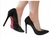 Scarpin Napa Preto/Glitter Preto salto 11cm