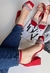 Sandalia Salto Bloco Vermelho com Strass