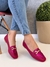 Mocassim Luxo Quadrada Rosa Brilhante