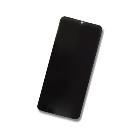 Módulo de pantalla para Samsung A04 sin marco, color negro, visto desde el frente.