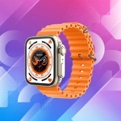 Reloj inteligente Fanpro KD99 Ultra con correa naranja y pantalla digital