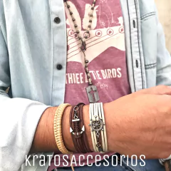 Pulsera Trenzada Cuero Crudo - comprar online