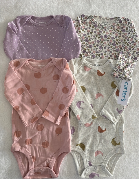Kit 4 Body Florzinhas Carter’s