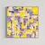 Quadro Vitral Amarelo e Roxo - Reprodução em Tela - LuWa
