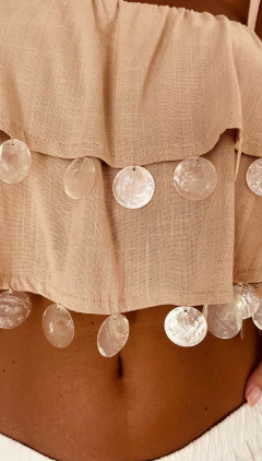 TOP GYPSY BEGE (CAPIZ NATURAL TRANSLUCIDO) - tienda online