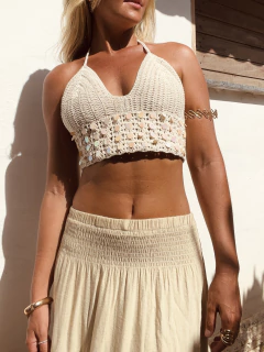 TOP CROPPED PAETE SEREIA IRISADO (CRU) - comprar online