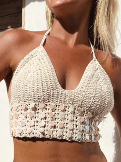 TOP CROPPED PAETE SEREIA IRISADO (CRU) - loja online