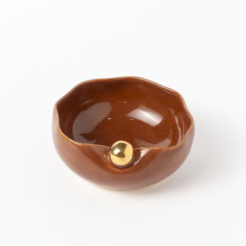 Bowl Nina Mini com Ouro MARROM