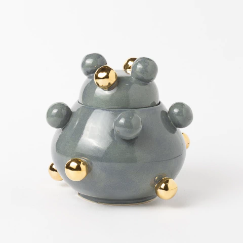 Caixinha Bruxelas Ouro Alternado AZUL NOITE