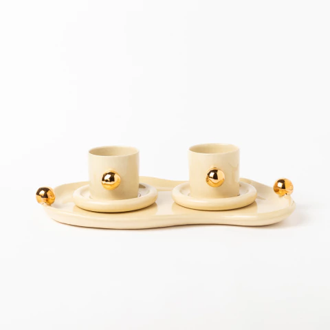 Conjunto Bandeja Donna com 2 Xícaras Lina - comprar online