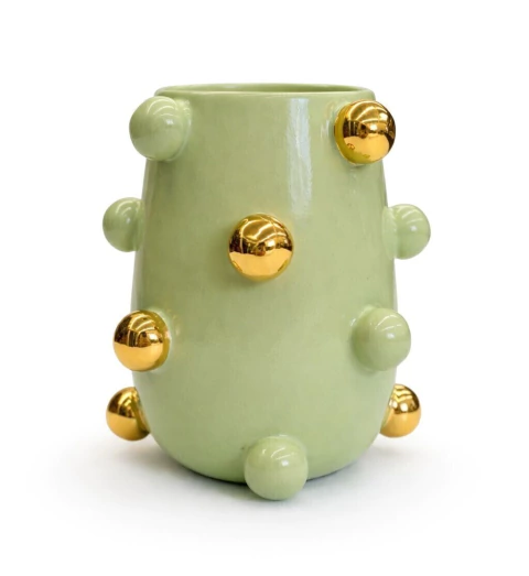 Vaso Nina Bolotas Ouro Alternado MAÇÃ VERDE