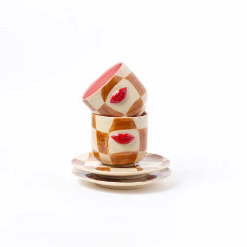 Jogo Xícara Boca Chess CARAMELO 2 peças