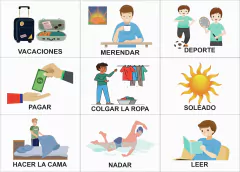 AGENDA VISUAL SEMANAL CON 96 PICTOGRAMAS HORIZONTAL - Juegos Vicap