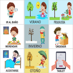 AGENDA PIZARRA VISUAL SEMANAL VERTICAL CON 96 PICTOGRAMAS - tienda online