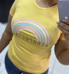 CAMISETA FEMININA AEROPOSTALE AMARELO - comprar online