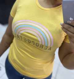 CAMISETA FEMININA AEROPOSTALE AMARELO - comprar online