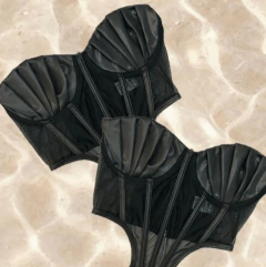 CROPPED CORSET SEREIA CONCHA ACETINADO