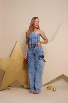 MACACÃO JEANS CARGO