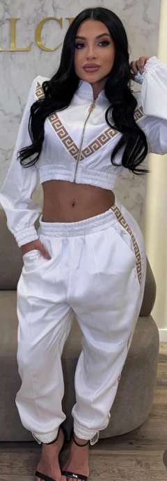 CONJUNTO BLUSA E CALÇA BOMBER CETIM FAIXA na internet