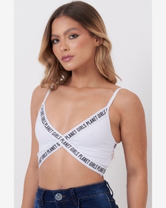 TOP CROPPED PLANET GIRLS BRANCO