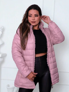 JAQUETA PARKA FEMININA DUPLA FACE ROSA MÉDIO