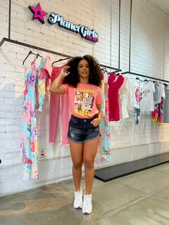 CAMISETA FEMININA PLANET GIRLS SALMÃO