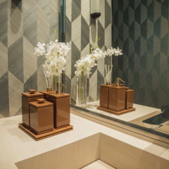 PORTA ACESSÓRIOS BAIXO COM TAMPA DORIA - MOCHA MOUSSE na internet