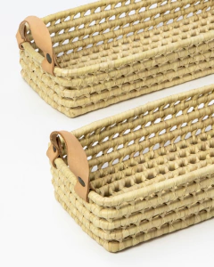 Canasto 40 x 15 x 9 cm alto con cuero en internet