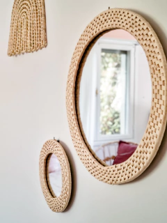 Espejo redondo palma