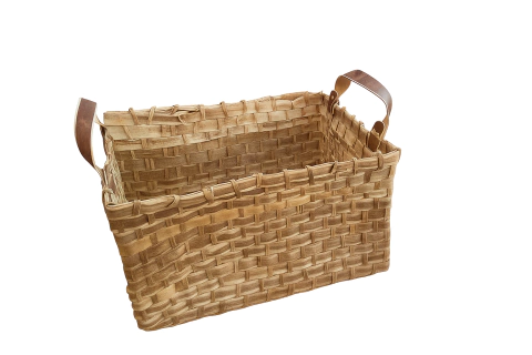 Canasto rectangular tientos marron chico - comprar online