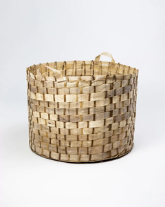 Canasto tientos cuero mediano 42 x 28 cm alto