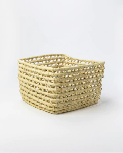 Canasto rectangular grande sin cuero de 46 x 38 x 28 - comprar online