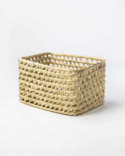 Canasto rectangular chico sin cuero 38 x 30x 23