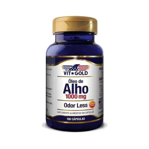 Óleo De Alho 1000mg Vitgold Com 100 Cápsulas