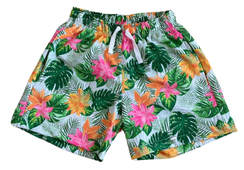 SHORT VARÓN - Flores Rosas y Naranjas