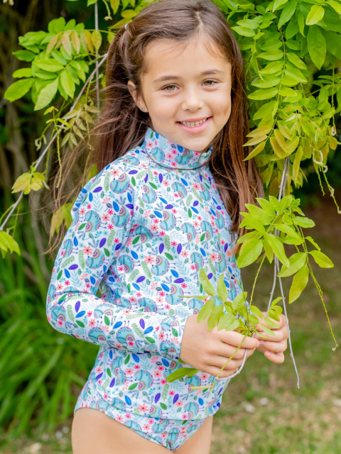 REMERA CON BOMBACHA - Pajaritos Celestes