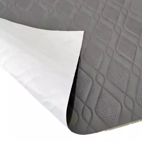 Cuerina Automotor Gris Rombo Microperforada