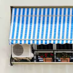 Imagen de Lona Vinilica Rayada Para Toldos Azul x metro