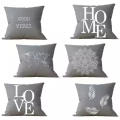 Fundas Para Almohadones 40x40 Lienzo Gris