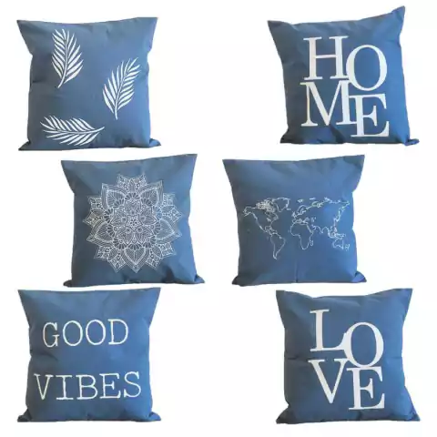 Fundas Para Almohadones 40x40 Lienzo Azul