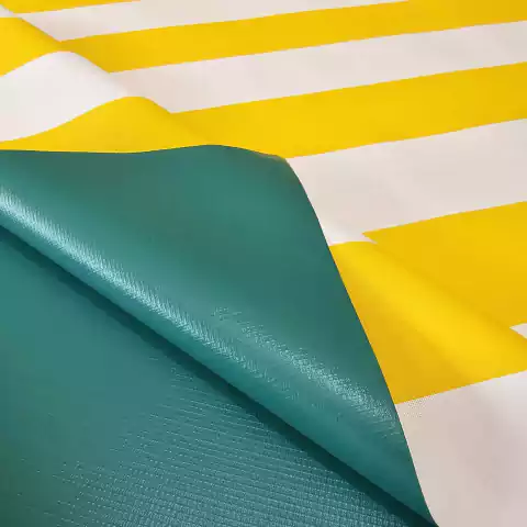 Lona Vinilica Rayada Para Toldos Amarillo x metro