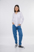 JEANS MOM UNISEX KIWI AZUL GASTADO - comprar online