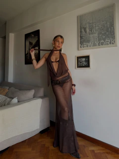 Vestido Sander chocolate - Verona Clothing