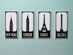 Conjunto de quadros Torres Pelo Mundo (preto ou branco) (entrega em até 10 dias úteis) - comprar online