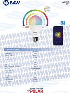 Lampara Led Smart BAW Wifi + Bluetooth 10w Mod A60TY10W - comprar online