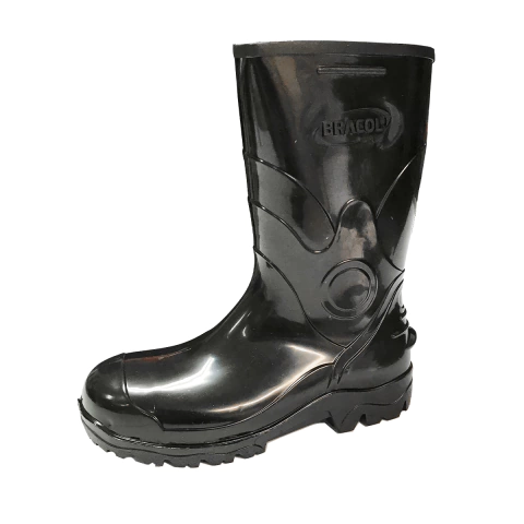 BOTA PVC BRACOL PRETA BICO AÇO