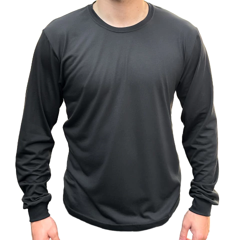 CAMISETA PRETA MANGA LONGA LISA